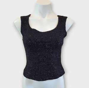 Morbid Threads Vintage Y2K Black Sparkle Sleeveless Top
